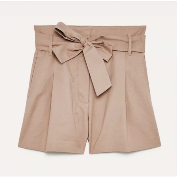 Aritzia linen blend paper bag shorts with tie - Picture 1 of 3